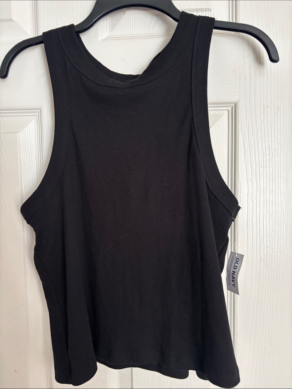 Old Navy Black Ribbed Scoop Neck Tank